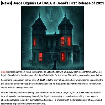 Jorge Olguín’s LA CASA is Dread’s First Release of 2021